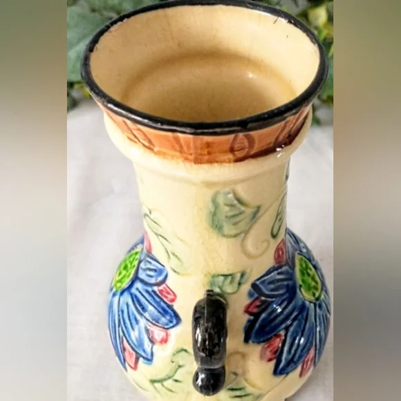 Antique Japanese Moriyama Hand Painted Vase - Double Handles - Picture 5 of 10